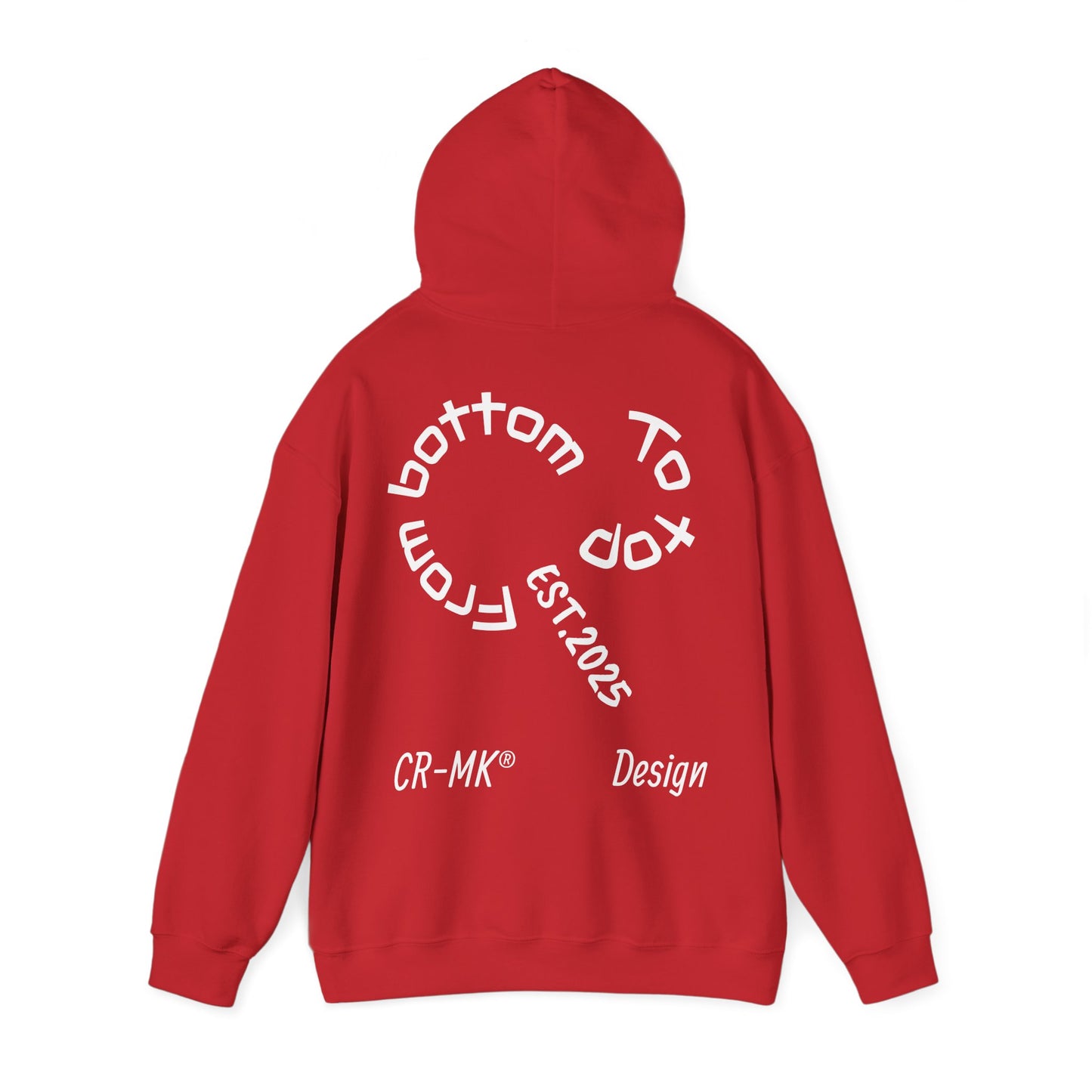 Sudadera ¨To top CR-MK¨ //Hooded Sweatshirt Elegant Design with Curved Lettering - Unisex Heavy Blend