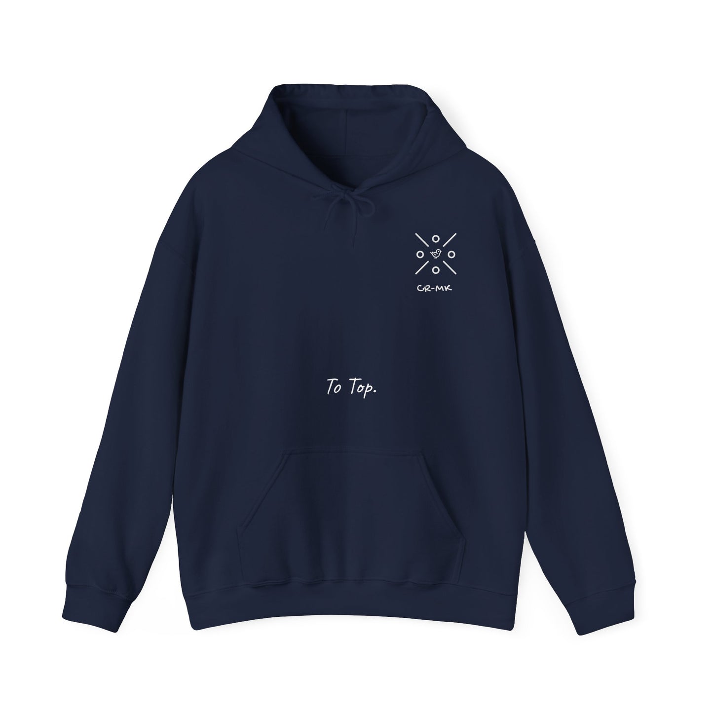 Sudadera ¨To top CR-MK¨ //Hooded Sweatshirt Elegant Design with Curved Lettering - Unisex Heavy Blend