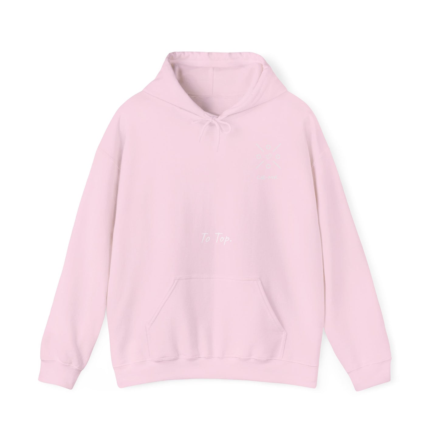 Sudadera ¨To top CR-MK¨ //Hooded Sweatshirt Elegant Design with Curved Lettering - Unisex Heavy Blend