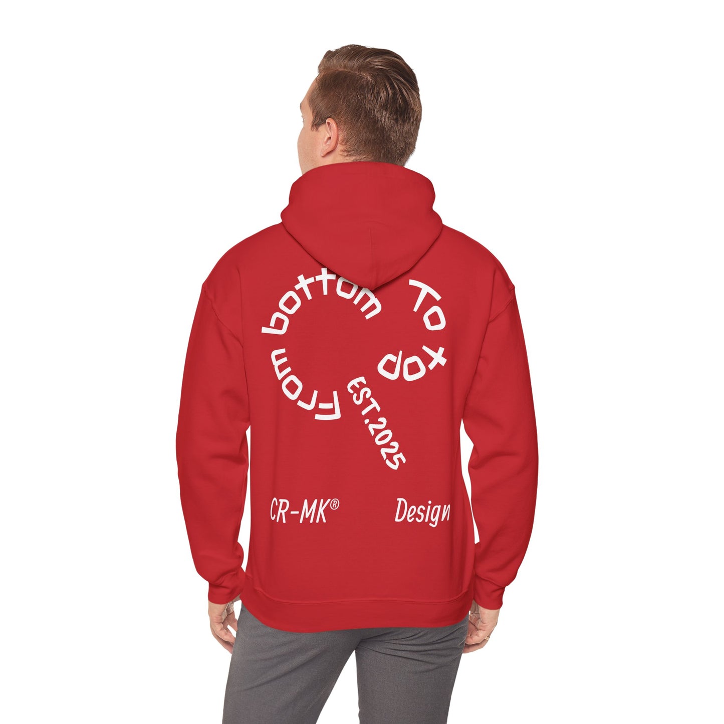 Sudadera ¨To top CR-MK¨ //Hooded Sweatshirt Elegant Design with Curved Lettering - Unisex Heavy Blend