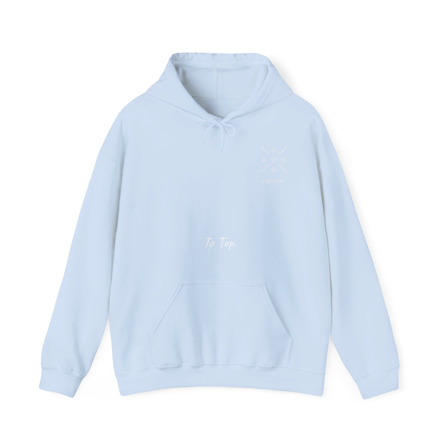 Sudadera ¨To top CR-MK¨ //Hooded Sweatshirt Elegant Design with Curved Lettering - Unisex Heavy Blend