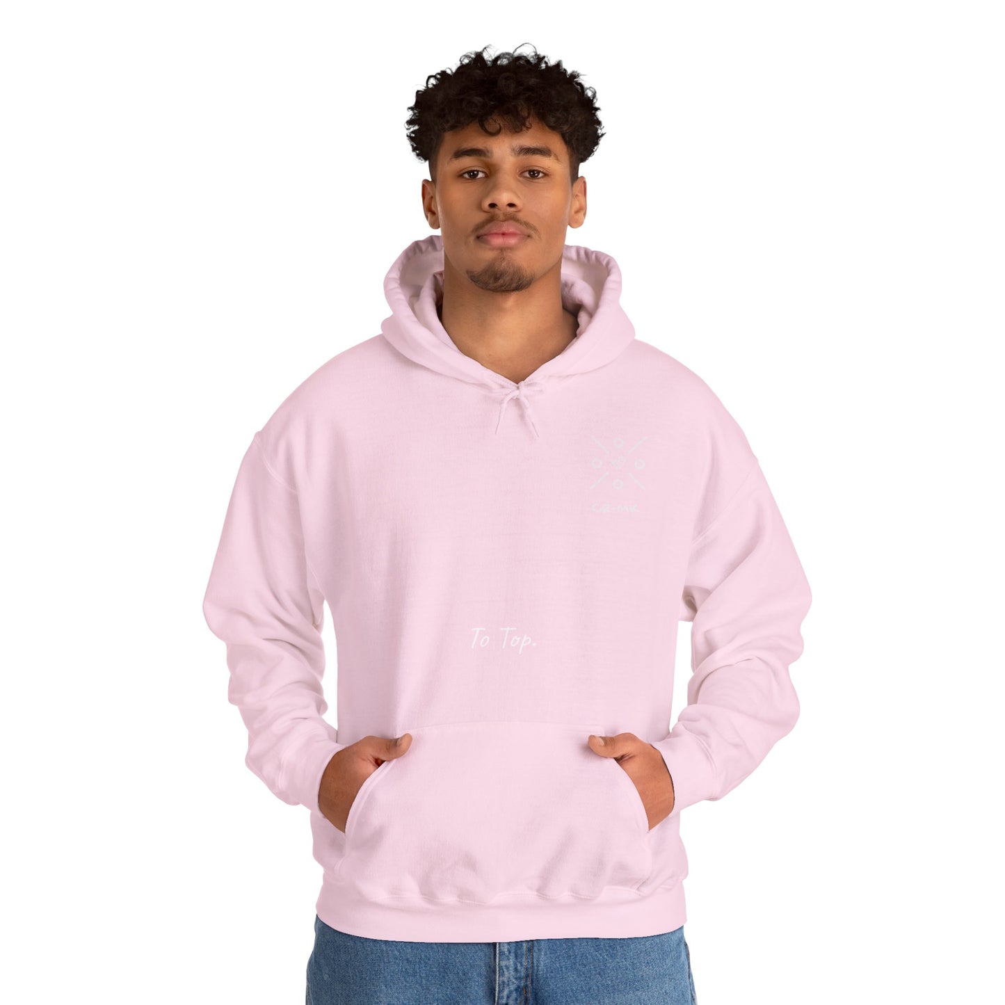 Sudadera ¨To top CR-MK¨ //Hooded Sweatshirt Elegant Design with Curved Lettering - Unisex Heavy Blend