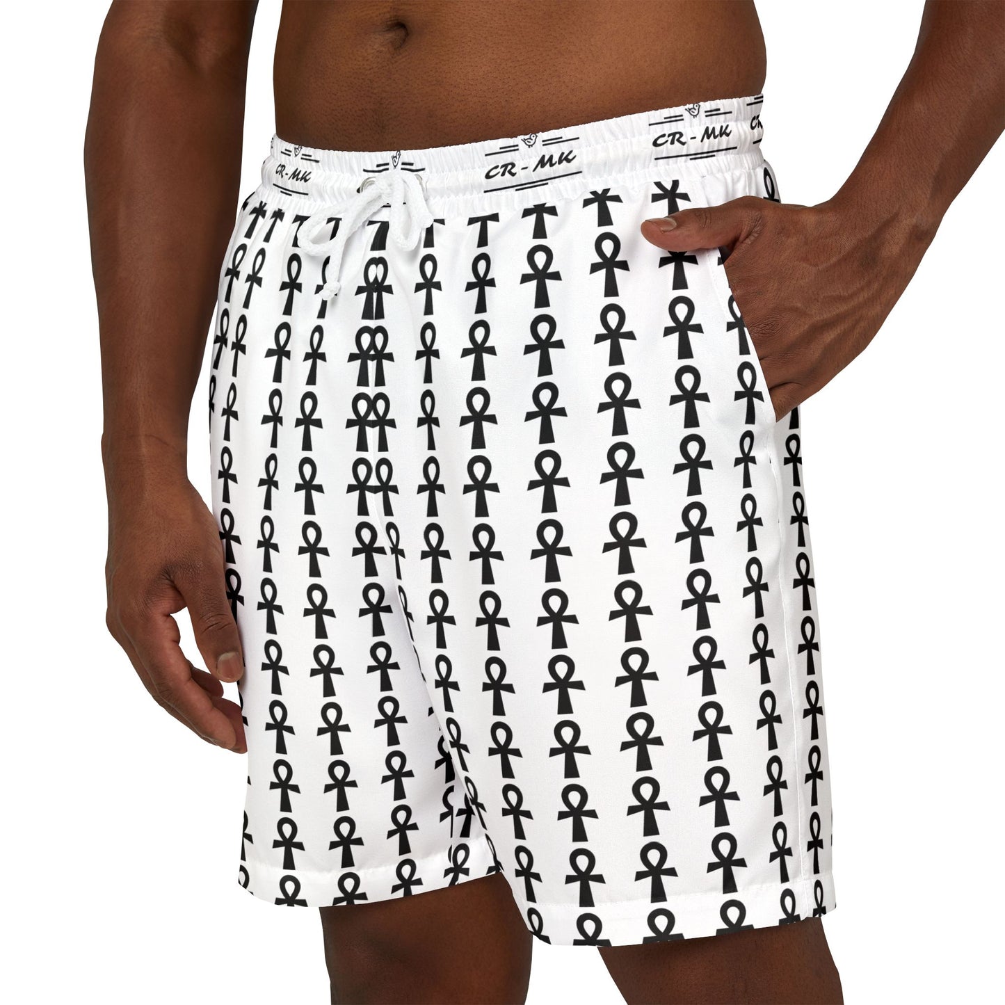 CR-MK ¨Pantalon¨ Stylish Unisex Swim Shorts with Ankh Pattern for Summer