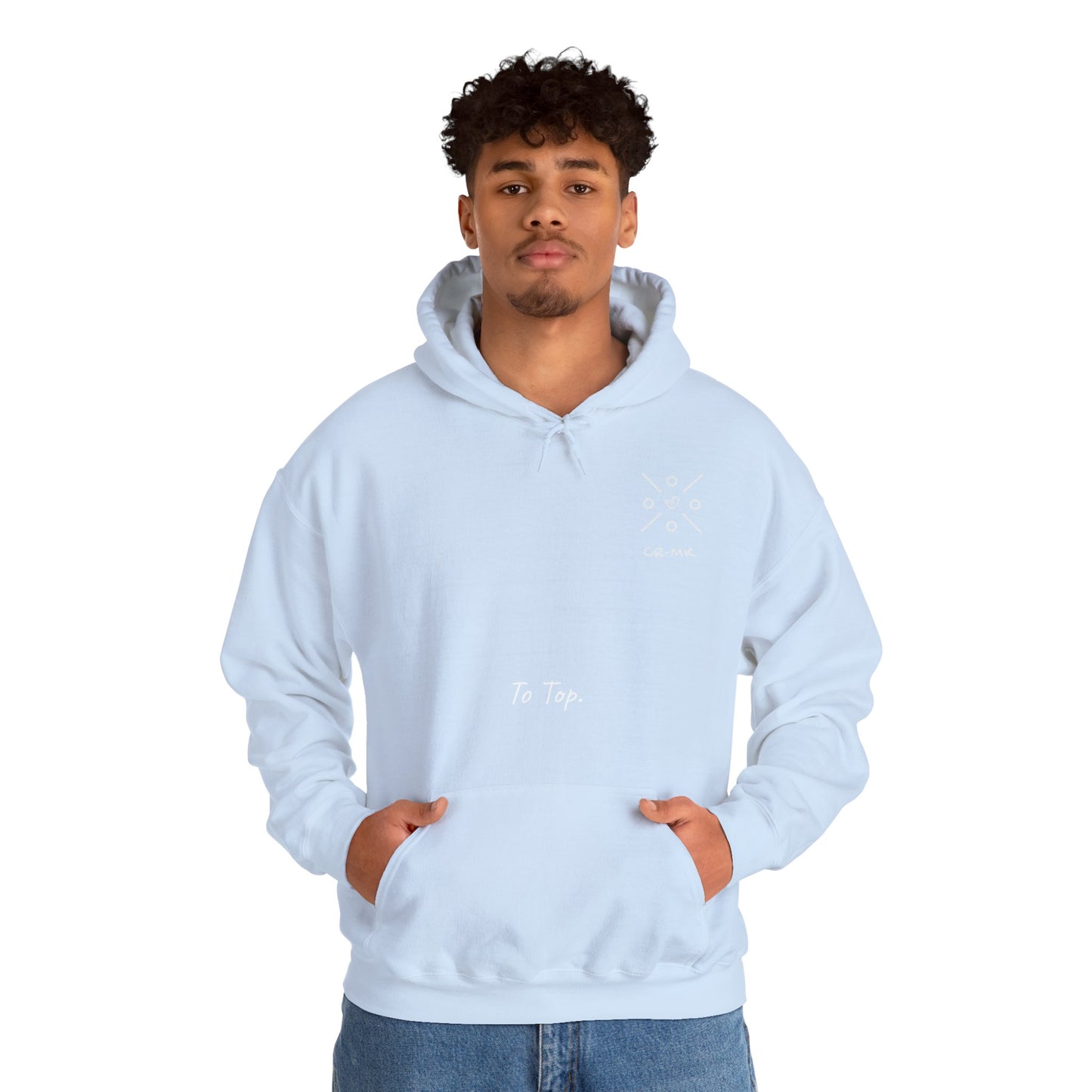 Sudadera ¨To top CR-MK¨ //Hooded Sweatshirt Elegant Design with Curved Lettering - Unisex Heavy Blend