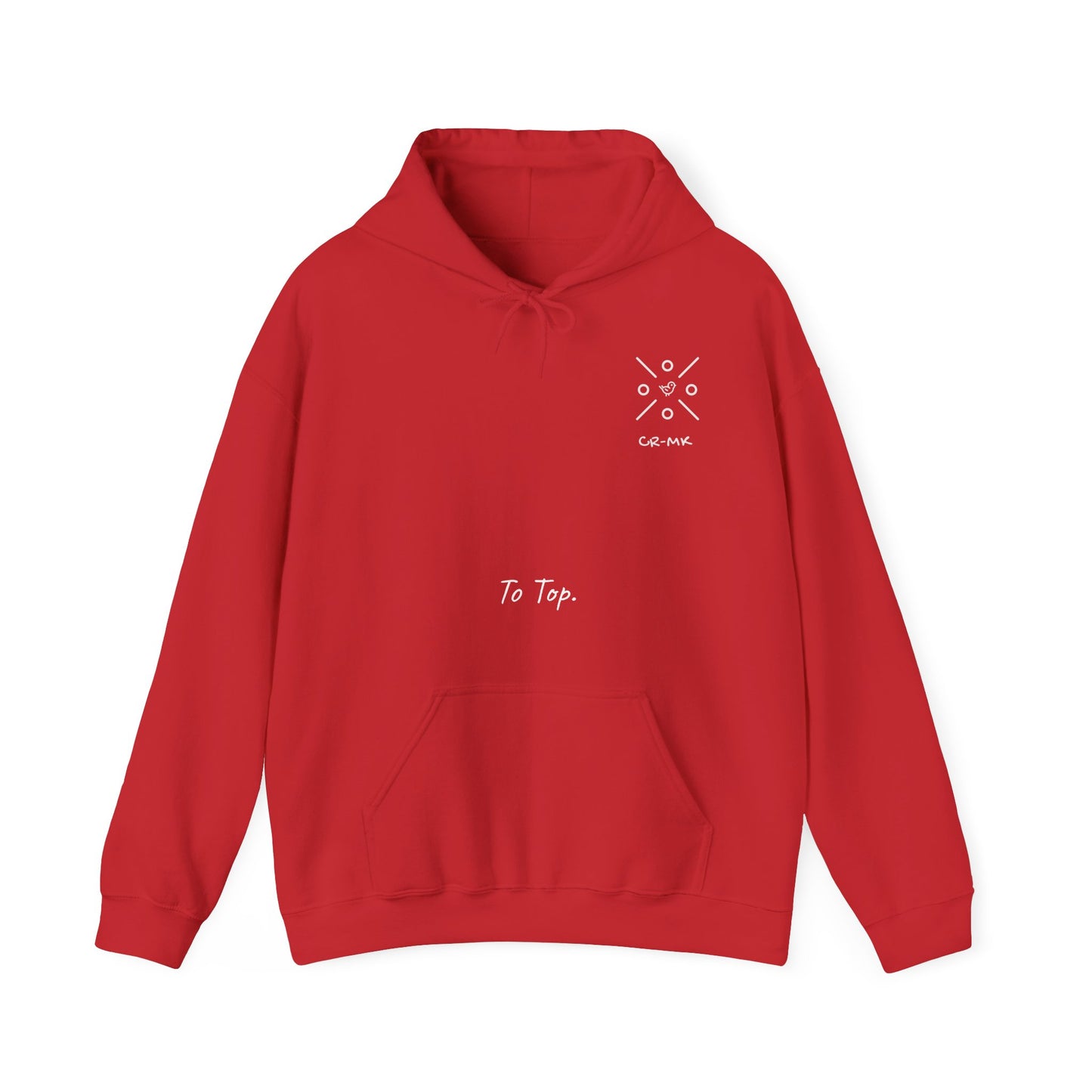 Sudadera ¨To top CR-MK¨ //Hooded Sweatshirt Elegant Design with Curved Lettering - Unisex Heavy Blend
